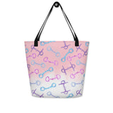 Ombre Watercolor Snaffle Beach Bag