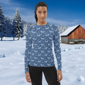 Blue Hoof Prints In The Snow — Women's Training Shirt