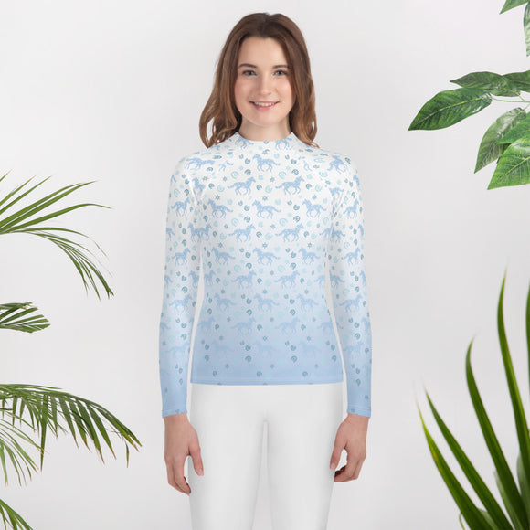Hoof Prints In The Snow — Youth' Training Shirt in Marine Blue