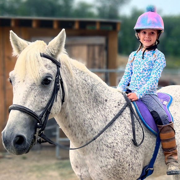 Pony Safari — Kids' Training Shirt, in pink and teal