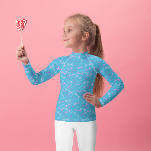 Watercolor Snaffles — Kids' Training Shirt in Powder Blue