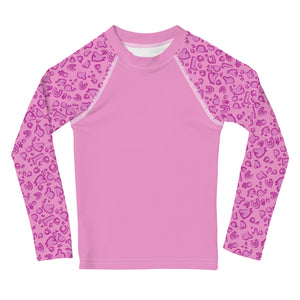 Pony Safari — Kids' Training Shirt, in wild pink sleeves