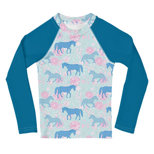 Pony Time — Kids' Training Shirt (blue sleeves)