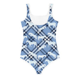 Mac in Blue Plaid Kids Swimsuit