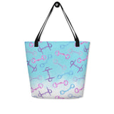 Ombre Watercolor Snaffle Beach Bag